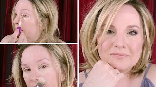 Esthetician Demonstrates BAKING for MATURE EYES  How to Conceal amp Smooth Under Eyes [upl. by Narud562]