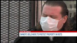 Owners bold move to protect property in Baltimore Riots [upl. by Arlyne]