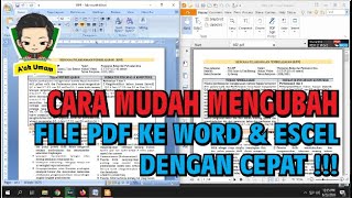 CARA MENGUBAHCONVERT FILE PDF KE WORD amp EXCEL OFFLINE DENGAN MUDAH [upl. by Swithin]