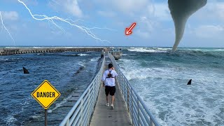 THE MOST EXTREME FISHING SPOT in Florida BOYNTON INLET PIER [upl. by Swann607]