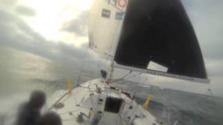 Downwind Figaro sailing in 35kts of wind [upl. by Enisamoht]