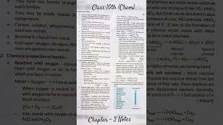 Chapter 3 Metal And Non Metal  Class 10th Science Eaisy Notes 📑 CBSE Chemistry Ncert shorts [upl. by Taran]