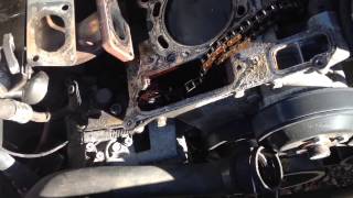 BMW M54 M52tu M56 common coolant pipe leak and timing chain guide inspection e46 e39 e53 [upl. by Ardnalak]