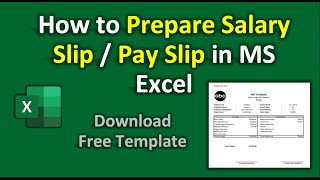 How to Prepare Salary Slip in MS Excel  Salary Slip Format  Payslip Template [upl. by Rafael886]