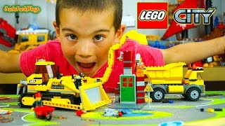 Lego Construction Truck Unboxing  Toy Bulldozer Time Lapse Build amp Pretend Play  JackJackPlays [upl. by Elleynod52]