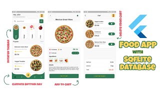 Flutter UI Design  Sqflite database Rotated tabbar clippath bottom nav  Food App [upl. by Immas]