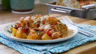 Hähnchen Kartoffel Auflauf mit Paprika Rezept  Chicken Potato Bake with Paprika  ENG SUBS [upl. by Athalia812]