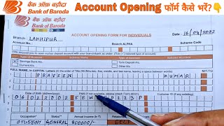 Bank of Baroda Ka Account Opening Form Kaise Bhare How to fill bank of baroda account opening form [upl. by Bourke]