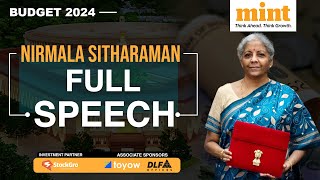 Budget 2024 Finance Minister Nirmala Sitharamans Full Speech With Chapters  Interim Budget Speech [upl. by Tri]