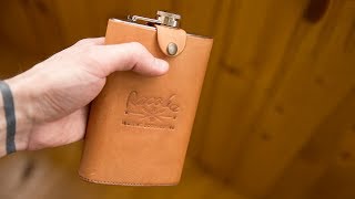 Leather whisky flask case DIY  handmade [upl. by Roon]