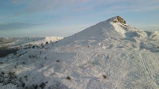 A winter scene at Roseberry Topping  North Yorkshire Drone Footage [upl. by Ariana]