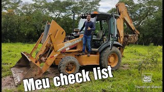 Check list diário verificação retroescavadeira case 580 M  daily check list backhoe 580 M case [upl. by Jessie]