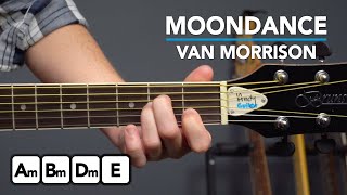 Van Morrison Moondance  simplified guitar tutorial [upl. by Aihsemat198]