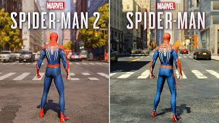 SpiderMan 2 vs SpiderMan Remastered  Physics and Details Comparison [upl. by Michelina281]