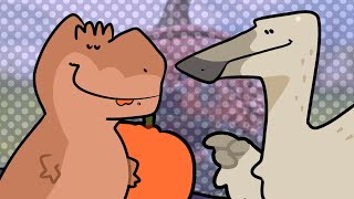 T rex and deinocheirus made pumpkin Carving halloween animation [upl. by Coussoule]