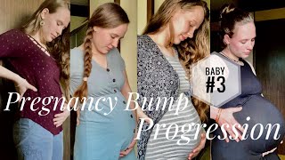 Pregnant Baby Bump Progression  Pregnancy with baby number 3  pregnancy babybump [upl. by Thun]