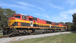 KCS EMDs Lead Herzog Ballast Train Davenport IA [upl. by Sherborne]