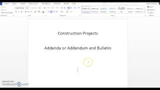 Addenda amp Bulletin in construction  Construction projects [upl. by Ayatal789]