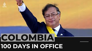 Colombias President Gustavo Petro marks 100 days in office [upl. by Kubis720]