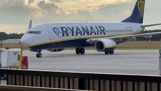 Ryanair Boeing 737800  Landing taxiing to the gate  Eindhoven airport EINEHEH [upl. by Swagerty]