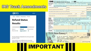 IRS How to Track Your Amended Return After Code 846 Appears [upl. by Pazit]