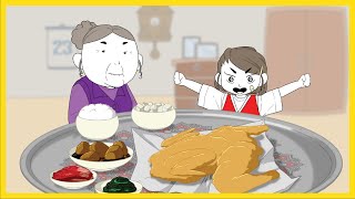 옛날통닭 먹방 CHICKEN  MUKBANG ANIMATION  사실만만  Sasilmanman [upl. by Gildea]