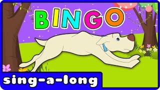 BINGO  Nursery Rhymes  With Lyrics by HooplaKidz SingALong [upl. by Immac]