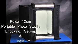 Puluz 40cm Portable Photo Studio Unboxing Setup amp Intro [upl. by Aylad]