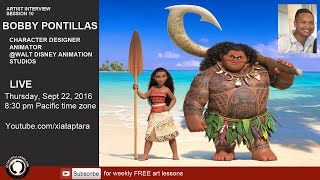 Interview with Disney character designer Bobby Pontillas  Moana the movie [upl. by Mccartan]