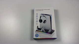 PS5 Stand 3 Level Fan Controller Charging RGB Light 3 USB Ports PlayStation 5 ASMR Unboxing [upl. by Raimondo132]