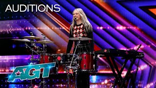 17YearOld Mia Morris Delivers an Original Audition as a One Woman Band  AGT 2022 [upl. by Leeanne]