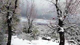 Walking in the snow Lebanon  with soothing and peaceful music Calm your mind [upl. by Roseline]