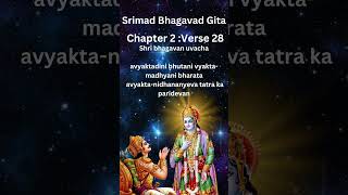 Srimad Bhagavad Gita Chapter 2 verse 28 with meaning of every word in English  shorts [upl. by Acimak]