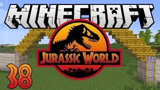 Minecraft Jurassic World  Ep 38  quotJurassic Entrance and Dinosaursquot Rexxit Modpack [upl. by Merrie]