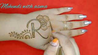 2 Different Style quotRquot Letter Tattoo Mehndi DesignBeautiful Backhand Mehandi Design ❤️❤️❤️ [upl. by Ezaria]