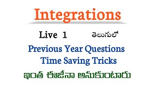 Integrations PYQ Live 1 in Telugu  Root Maths Academy [upl. by Kcirdnekel]