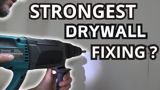 How to FIX to DOT amp DAB PLASTERBOARD Strongest drywall fixing Corefix plug amp screw Timco plugs [upl. by Auberta]