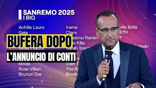 Sanremo Conti annuncia i Big in gara poi il cantante fa dietrofront [upl. by Bourgeois]