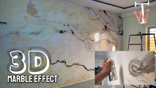 कैसे बनाना है 3️⃣D Marble Effect How to make STUCCO MARBLE effect asianpaints Royale Play design [upl. by Charita907]