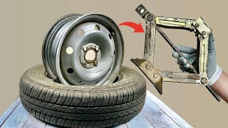 Tire fitting is now useless Just 1 JACK 🔥 Change a wheel in a minute [upl. by Gereld218]