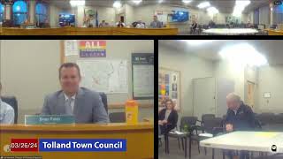 Tolland Town Council March 26 2024 [upl. by Eniawtna]