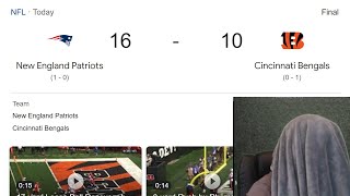 BENGALS FAN REACTS TO THE BENGALS LOSING TO THE NEW ENGLAND PATRIOTS 1610 [upl. by Ballman]