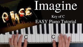 Imagine John Lennon Key of CEASY Piano Tutorial [upl. by Market]