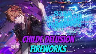 NEW 22 SPIRAL ABYSS  CHILDE DELUSION FIREWORKS [upl. by Airamasor]