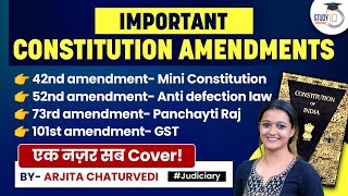 Constitutional Amendment संविधान संशोधन  Important Constitutional Amendments [upl. by Naxor]