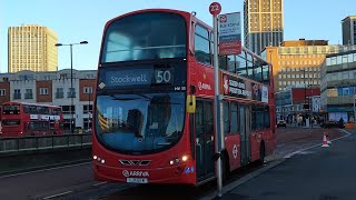 FRV  London Bus Route 50  Croydon Town Centre  Stockwell  HV30  LJ11 EFW  Arriva London South [upl. by Cosetta]