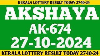 Kerala akshaya ak674 lottery result today 271024 lottery [upl. by Giuditta]