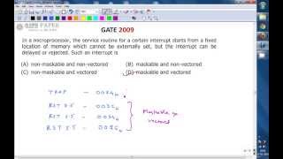 GATE 2009 ECE Vectored and Maskable Interrupt 8085 Microprocessor [upl. by Devlin838]