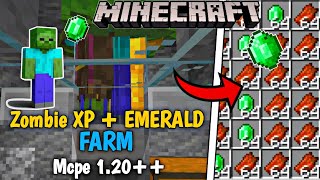 ZOMBIE XP  UNLIMITED EMERALD FARM Mcpe 120 FOR ALL VERSIONS [upl. by Avika]