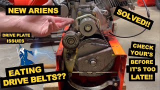 Ariens Deluxe  Platinum Snowblower drive belt and swing plate issue Repair tutorial [upl. by Ribaj284]